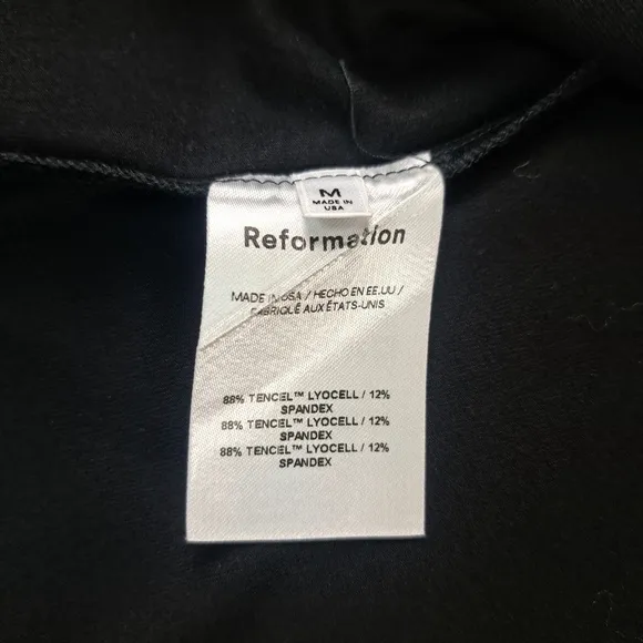 Reformation Black Stretch Midi Womens Skirt Size M
