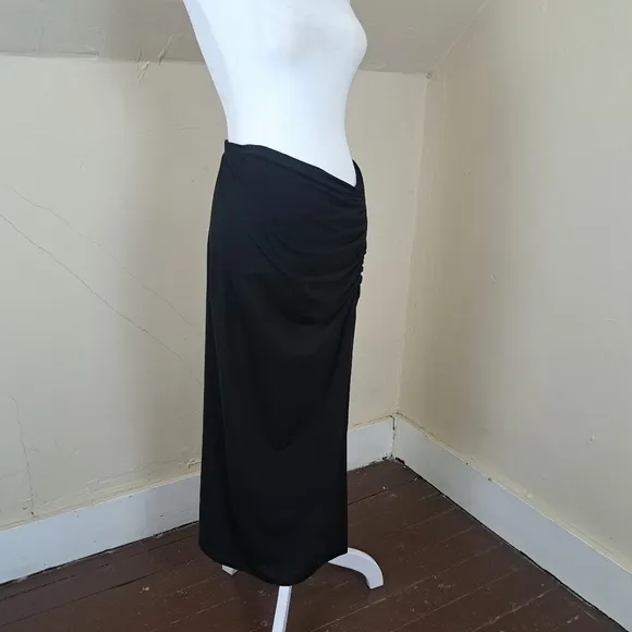 Reformation Black Stretch Midi Womens Skirt Size M