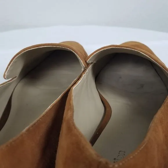 Reformation Brown Suede Quiet Luxury Minimalist Academia Bonnie Loafers Size 10