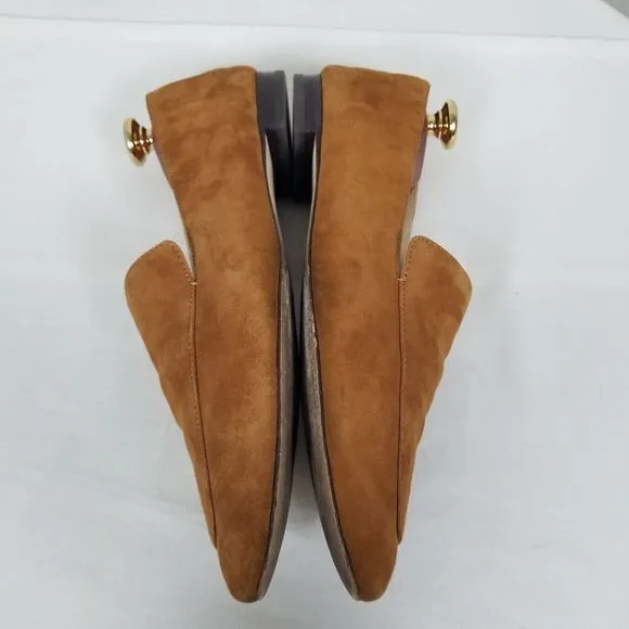 Reformation Brown Suede Quiet Luxury Minimalist Academia Bonnie Loafers Size 10