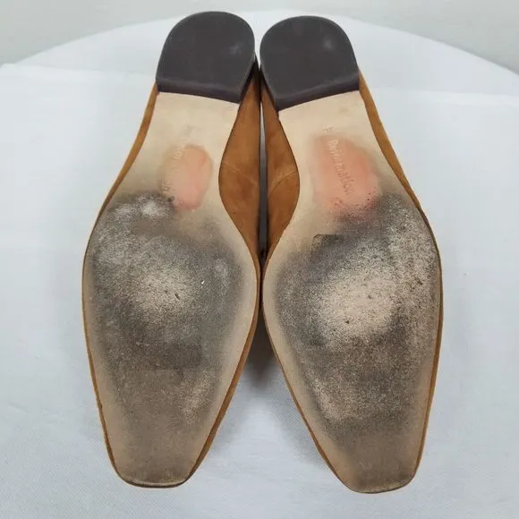 Reformation Brown Suede Quiet Luxury Minimalist Academia Bonnie Loafers Size 10