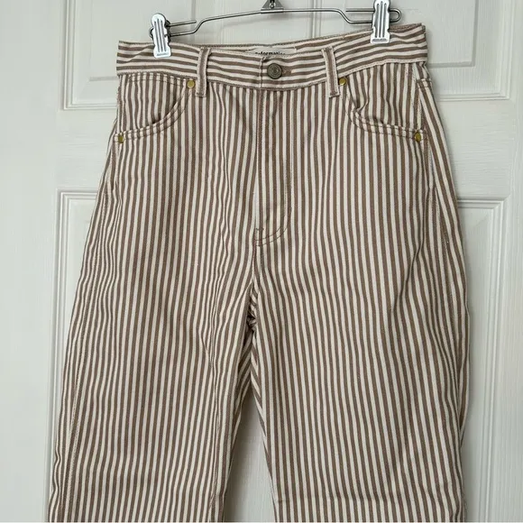Reformation Cowboy Striped High Rise Straight Jeans