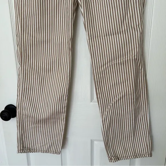 Reformation Cowboy Striped High Rise Straight Jeans