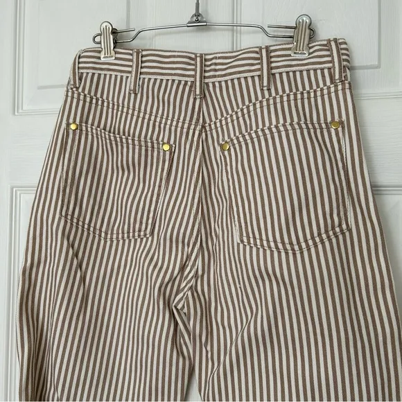 Reformation Cowboy Striped High Rise Straight Jeans