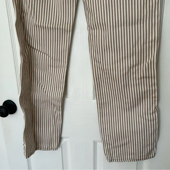 Reformation Cowboy Striped High Rise Straight Jeans