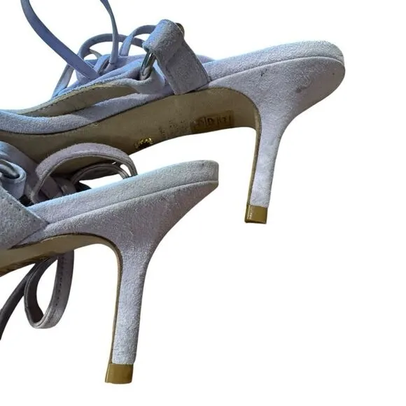 Revolve Stuart Weitzman Lalita 75 Goat Suede Leather Thong Tie Ankle Sandals