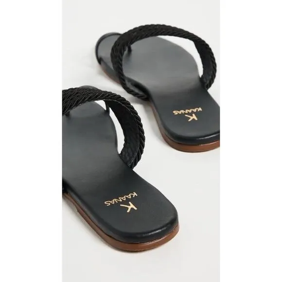 Revolve Women's KAANAS Black Banderas Toe Ring Sandals Size 6 New