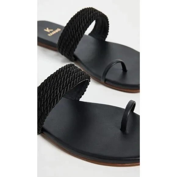 Revolve Women's KAANAS Black Banderas Toe Ring Sandals Size 6 New