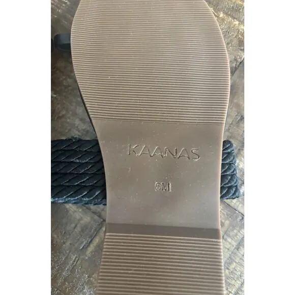 Revolve Women's KAANAS Black Banderas Toe Ring Sandals Size 6 New