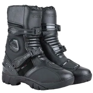 RIDERACT® Men's Motorcycle Boots Black Cruiser Activa