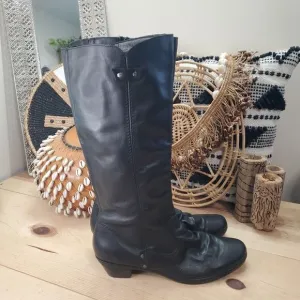 Rieker Women 10/EU 42 Lynn 53 Tall Boots Leather Black Fleece Lined Antistress