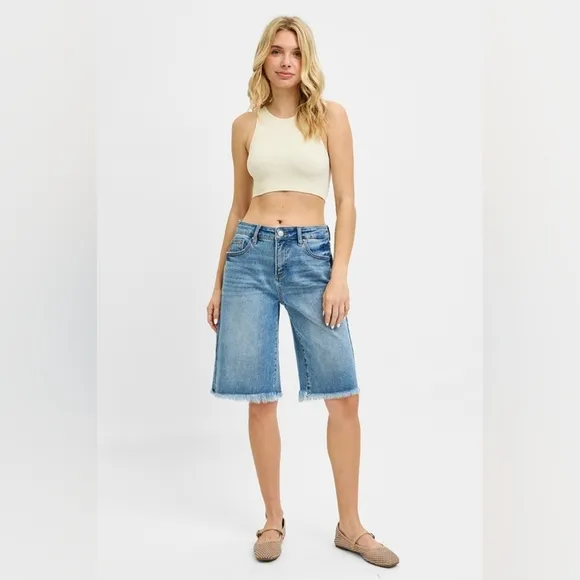 RISEN Tummy Control Mid Rise Fit Bermuda Shorts