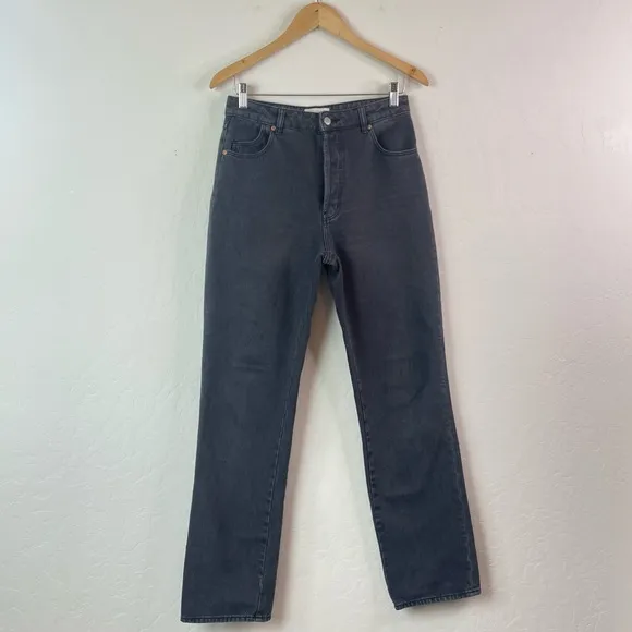 Rolla's Classic Straight High Rise Regular Fit Jeans in Vintage Black Size 27