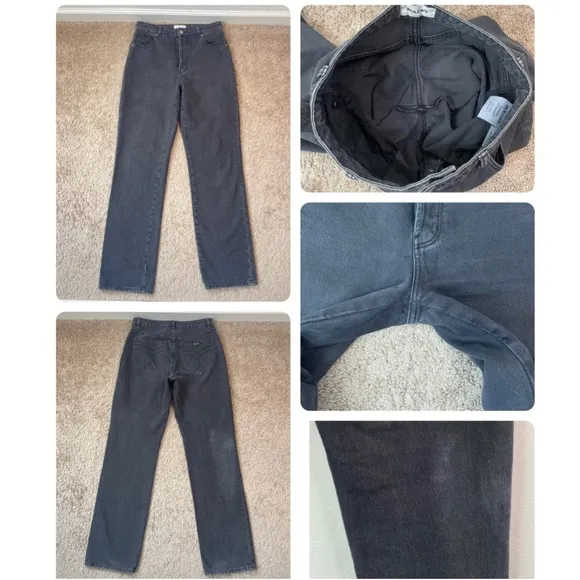 Rolla's Classic Straight High Rise Regular Fit Jeans in Vintage Black Size 27