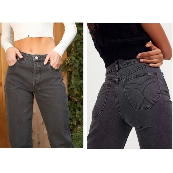 Rolla's Classic Straight High Rise Regular Fit Jeans in Vintage Black Size 27
