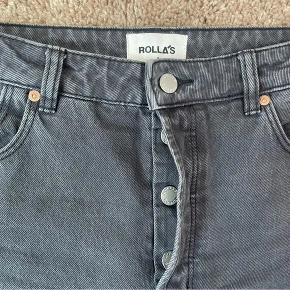 Rolla's Classic Straight High Rise Regular Fit Jeans in Vintage Black Size 27
