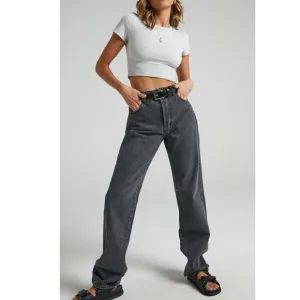 Rolla's Classic Straight High Rise Regular Fit Jeans in Vintage Black Size 27
