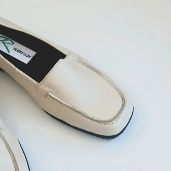 Ros Hommerson Cream Leather Slip On Loafers 7.5 (Beautiful &amp; Minimalist Style)