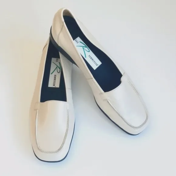 Ros Hommerson Cream Leather Slip On Loafers 7.5 (Beautiful &amp; Minimalist Style)