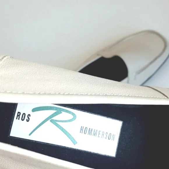Ros Hommerson Cream Leather Slip On Loafers 7.5 (Beautiful &amp; Minimalist Style)