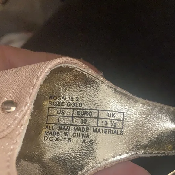 Rosalie 2 Rose Gold US Sz 1 Girls Michael Kors Glittery Thong Sandals