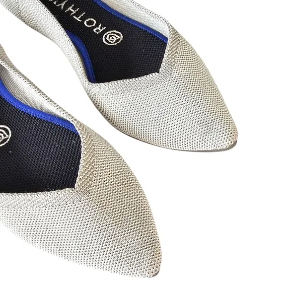 Rothy's &quot;The Point&quot; Light Grey Flax Birdseye Pointed Toe Flats in Size 8