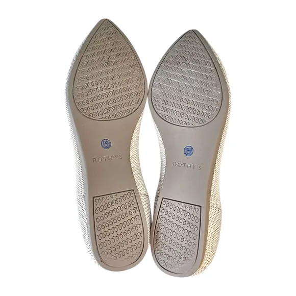 Rothy's &quot;The Point&quot; Light Grey Flax Birdseye Pointed Toe Flats in Size 8