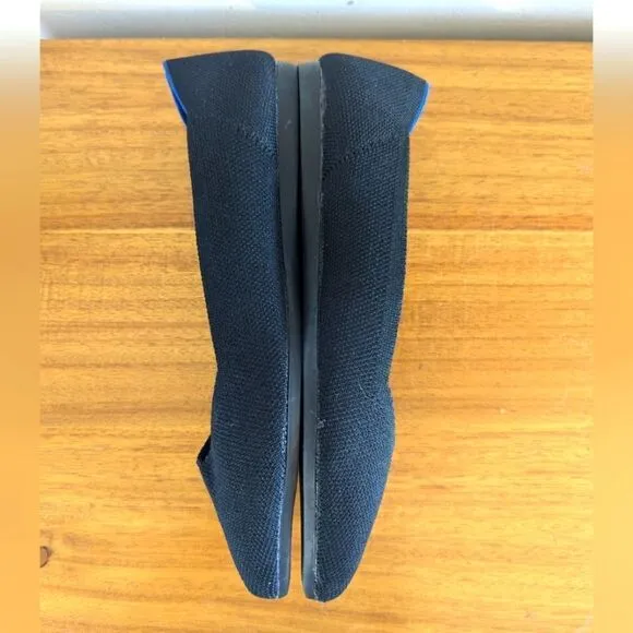 Rothy's Black The Point Toe Slip-On Flats 6W  Minimalist Balletcore Whimsigoth
