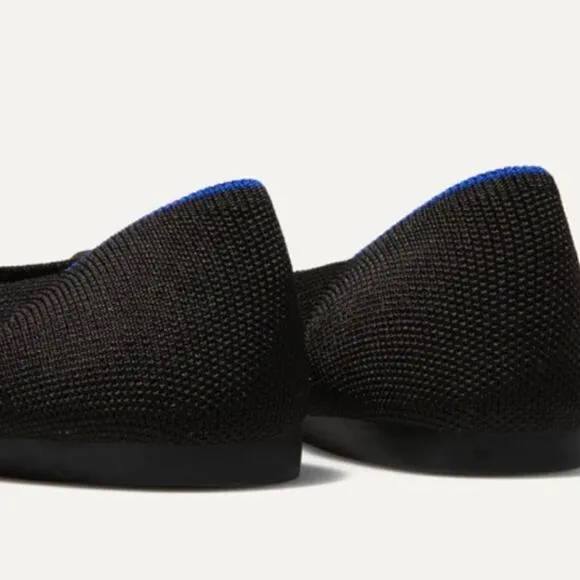 Rothy's Black The Point Toe Slip-On Flats 6W  Minimalist Balletcore Whimsigoth