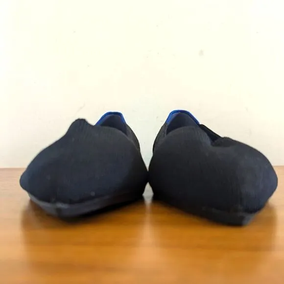 Rothy's Black The Point Toe Slip-On Flats 6W  Minimalist Balletcore Whimsigoth