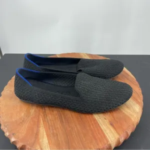 Rothy's Flat Honeycomb Loafers Black Fabric Textile Shoes Womens 10 Washable