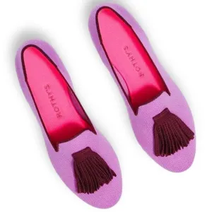 Rothys Flats 11.5 Pink Merino Tassel Loafer Limited Edition Wool Luxury Preppy
