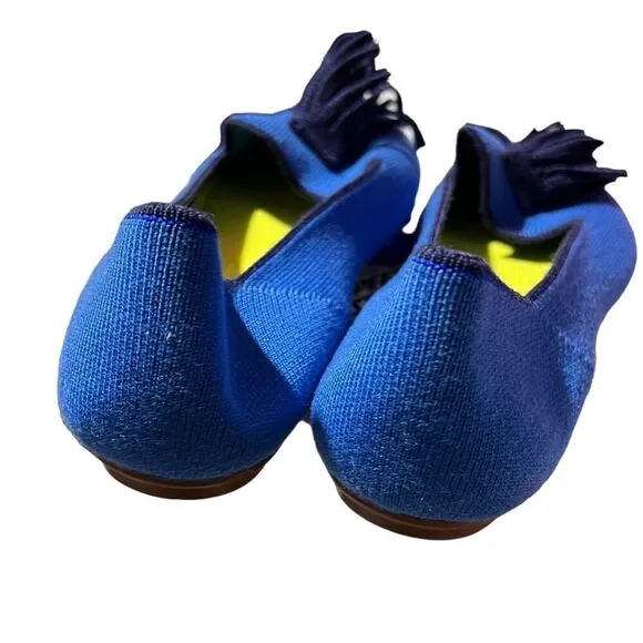 Rothys Flats 8.5 Blue Merino Tassel Loafer Limited Edition Wool Preppy Luxury
