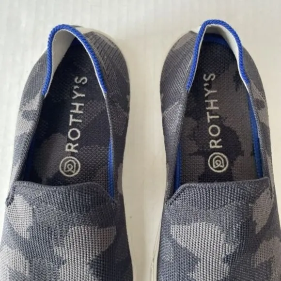 Rothy's Gray Camo Textile The Original Slip On Sneakers Size 8 Womens Loafers