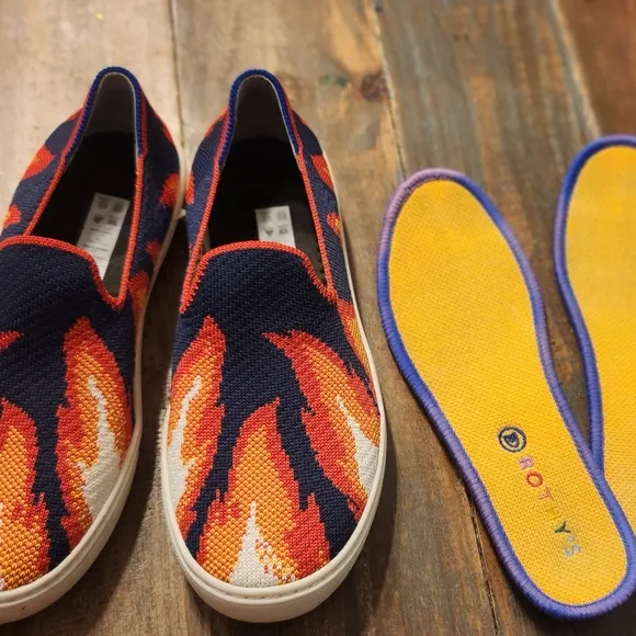 Rothy's Kids Sneakers - Red, Orange, and Blue