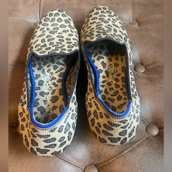 Rothy’s Mocha Spot Cheetah Leopard Animal Print The Loafer Slip On Flats, 8.5