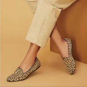 Rothy’s Mocha Spot Cheetah Leopard Animal Print The Loafer Slip On Flats, 8.5