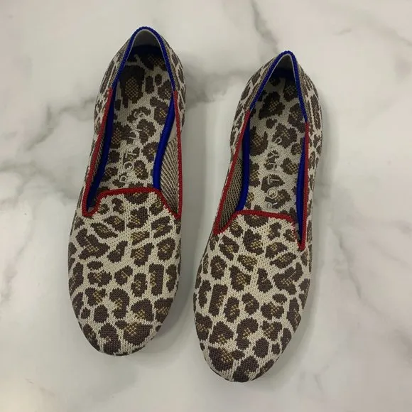 Rothys mocha spot leopard print slip-on loafers Size 7