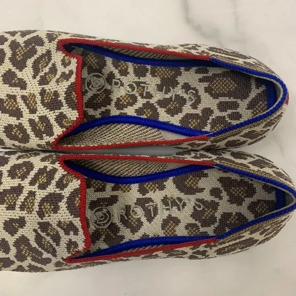 Rothys mocha spot leopard print slip-on loafers Size 7
