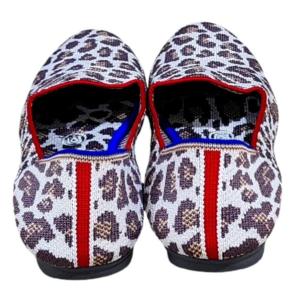ROTHY'S New Mocha Spot Classic Flat   Loafers Leopard Cheetah Print Size W6.5