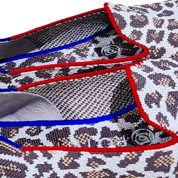 ROTHY'S New Mocha Spot Classic Flat   Loafers Leopard Cheetah Print Size W6.5