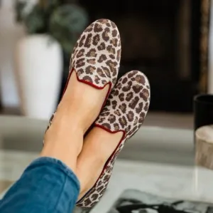 ROTHY'S New Mocha Spot Classic Flat   Loafers Leopard Cheetah Print Size W6.5