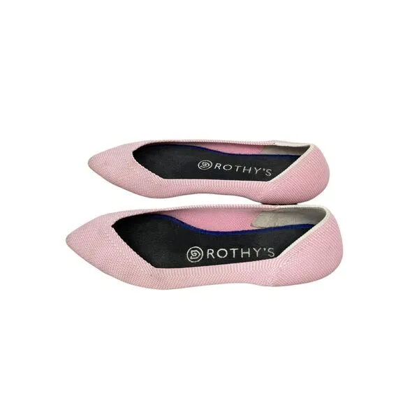 Rothys Point Toe Slip On Ballet Flats Light Pink Work Career Office Womens 7