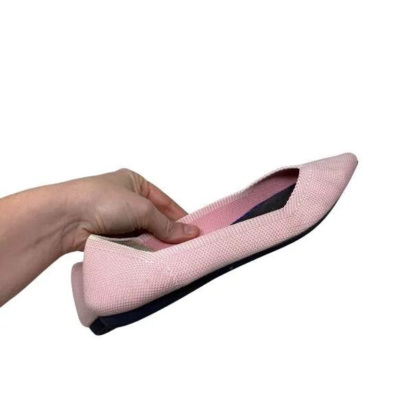 Rothys Point Toe Slip On Ballet Flats Light Pink Work Career Office Womens 7