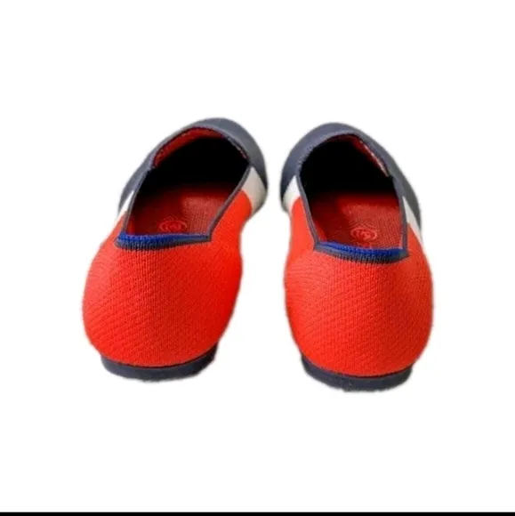 Rothy's RARE Retired Slate Prep Slip On Loafers Red White &amp; Ivory Sz 7.5 NWOT