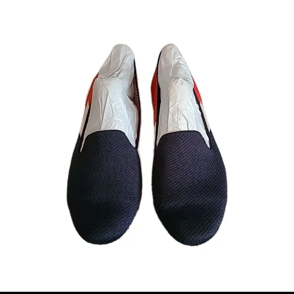Rothy's RARE Retired Slate Prep Slip On Loafers Red White &amp; Ivory Sz 7.5 NWOT