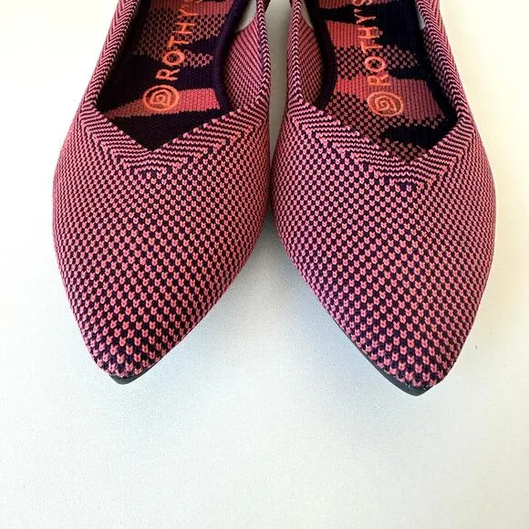 Rothy’s Rose Double Stitch Pointed Toe Flats Size 7.5