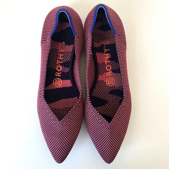Rothy’s Rose Double Stitch Pointed Toe Flats Size 7.5