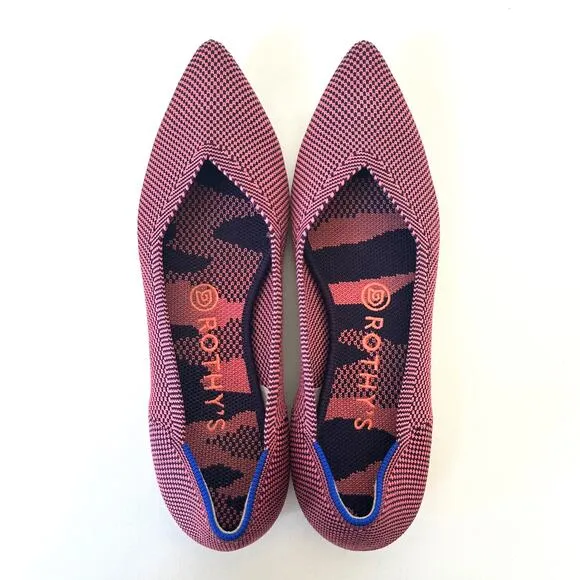 Rothy’s Rose Double Stitch Pointed Toe Flats Size 7.5