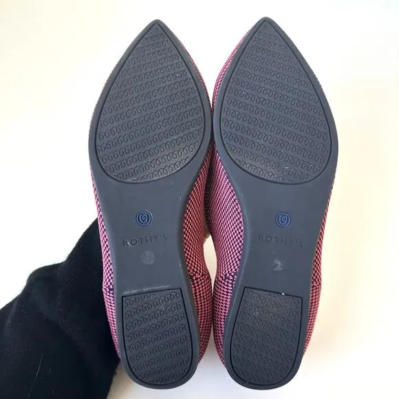 Rothy’s Rose Double Stitch Pointed Toe Flats Size 7.5